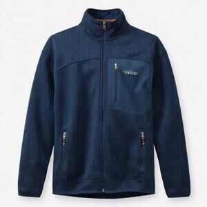 Orvis Men’s Performance Fleece Jacket Full Zip Blue Softshell Pockets SZ Medium
